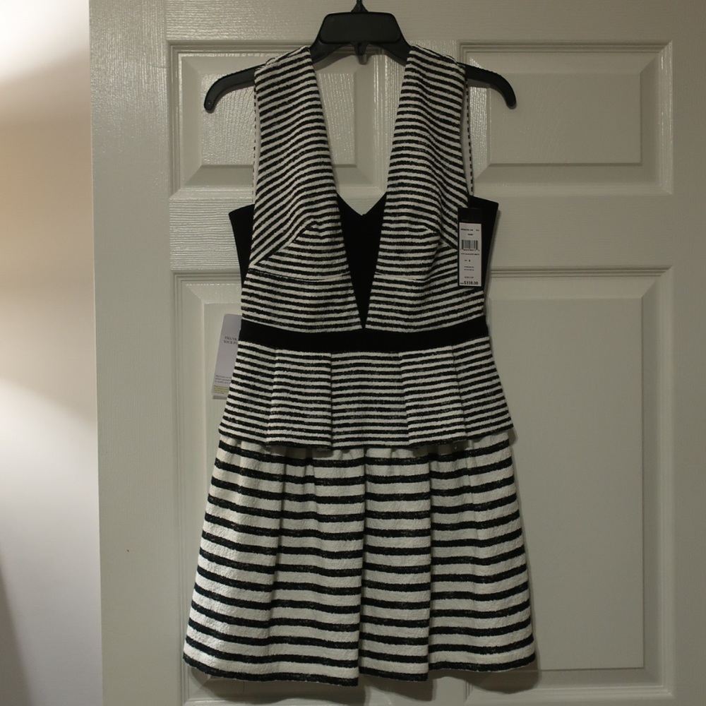 NWT BCBG Textured Peplum "Piper" Dress